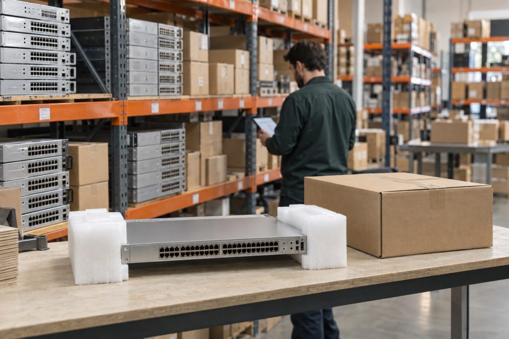 Equipment inventory and packing area